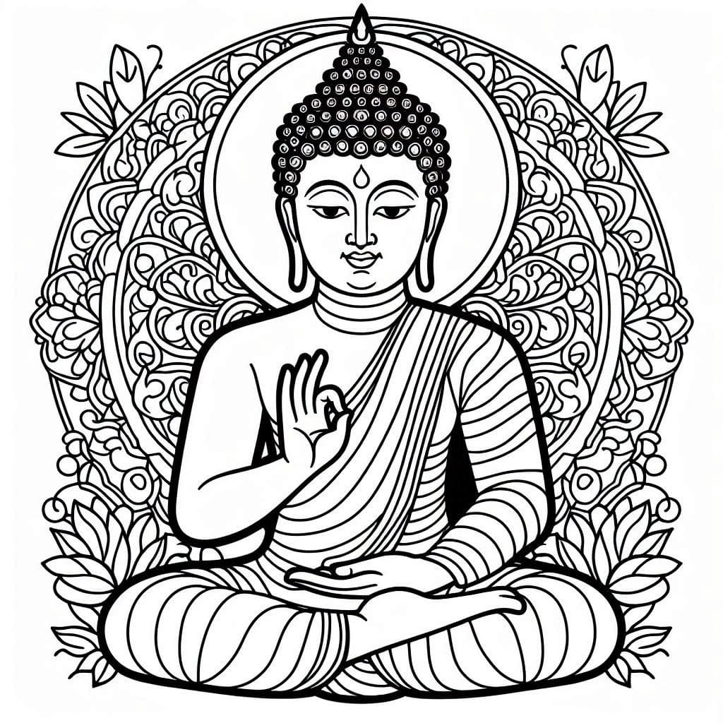 Bouddha 9 coloring page