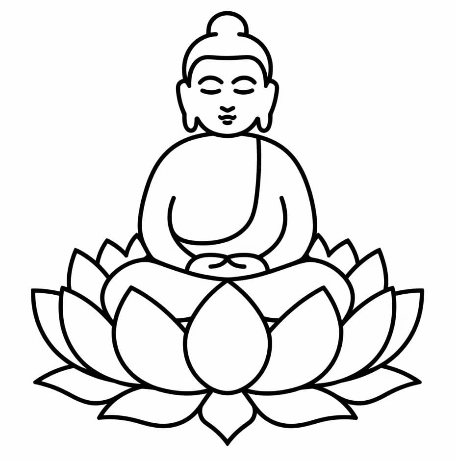 Bouddha Facile coloring page