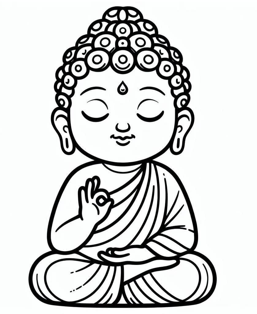 Bouddha Mignon coloring page