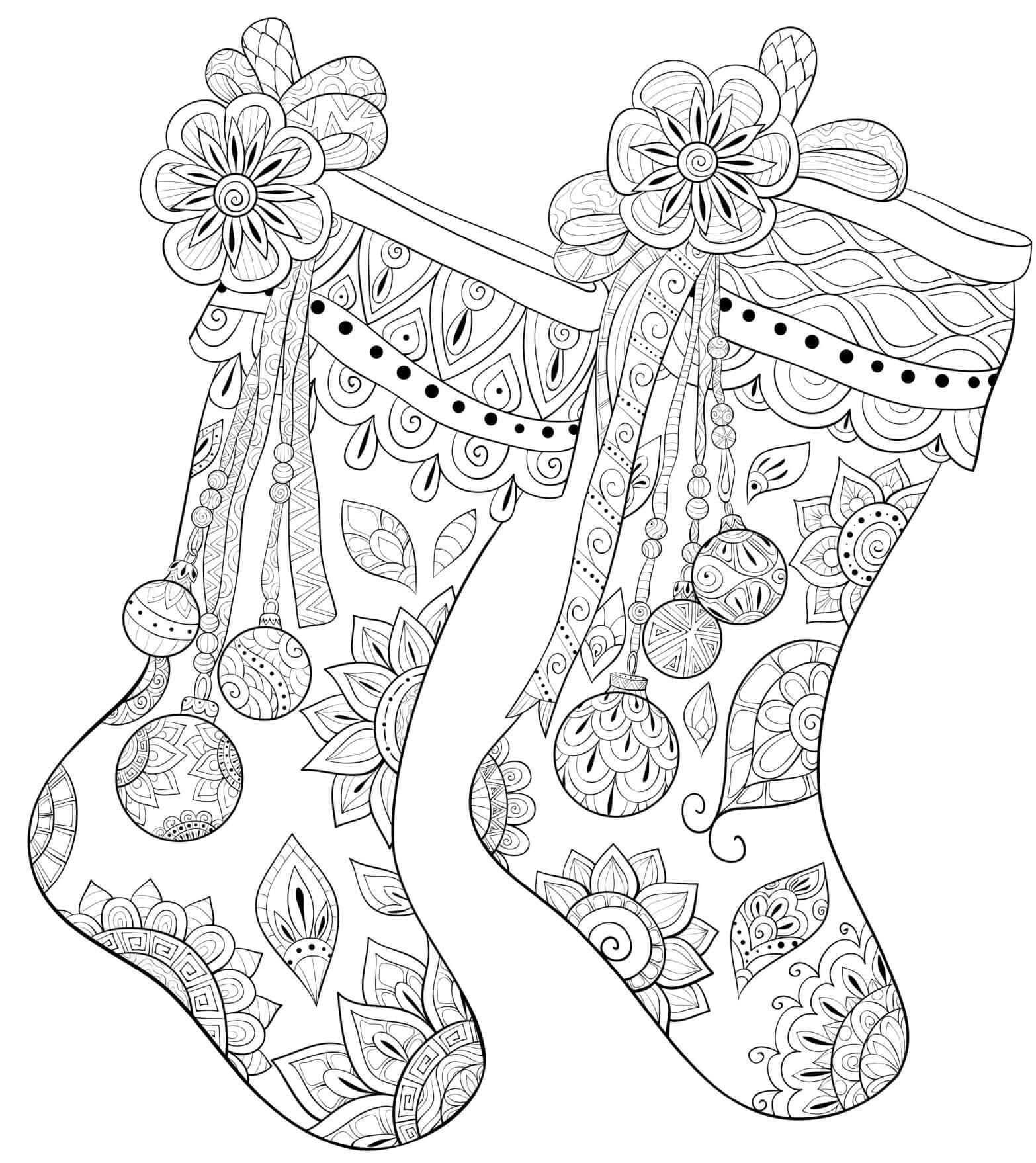 Chaussettes de Noël pour Adultes coloring page