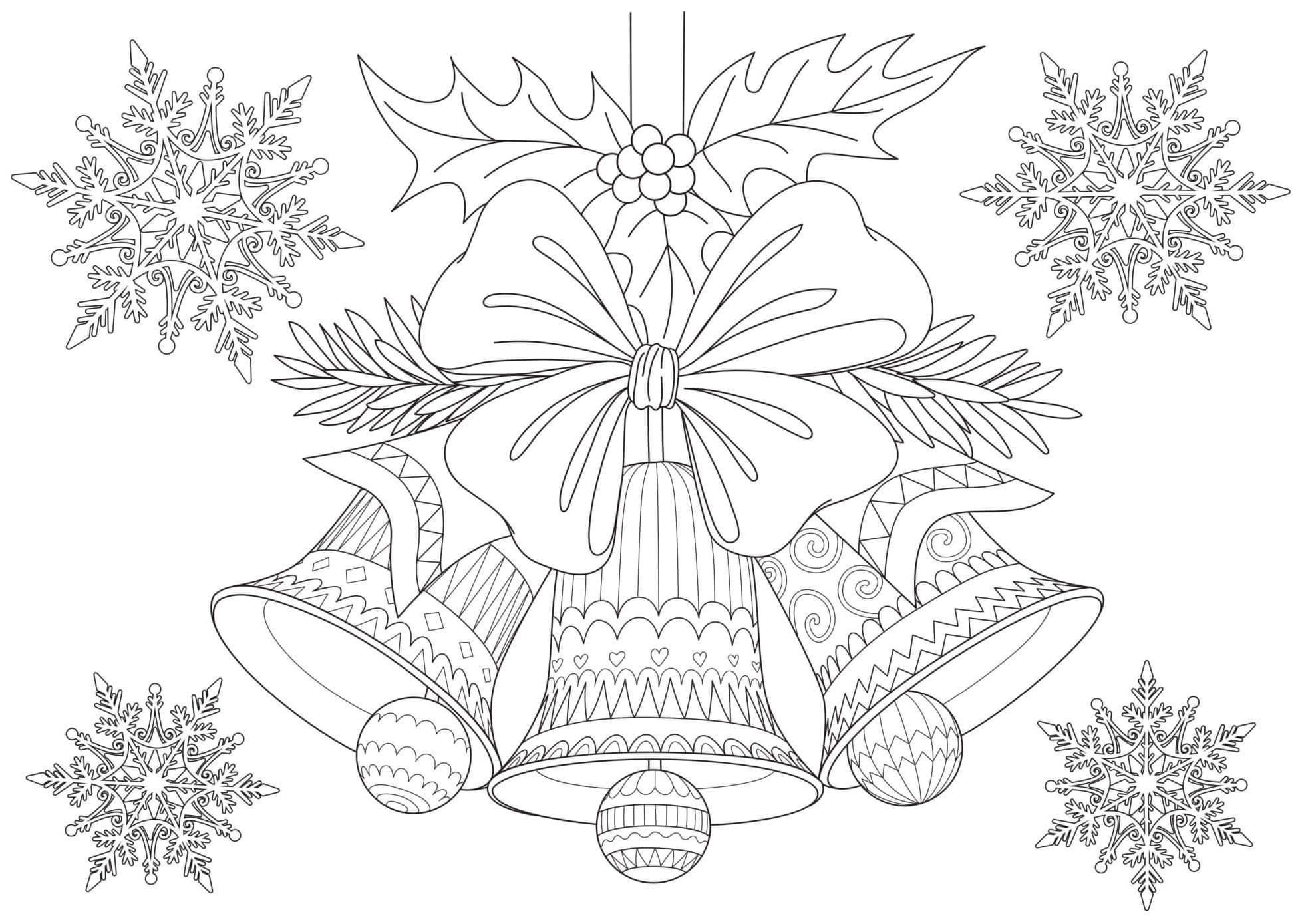 Cloches de Noël Adulte coloring page