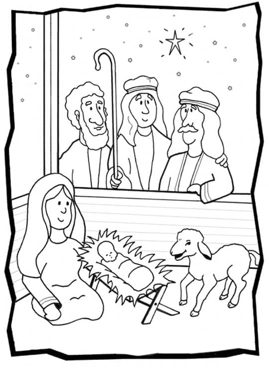 Coloriage Crèche 10