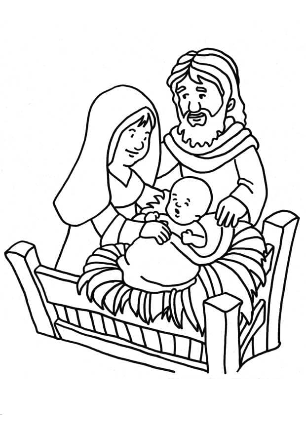 Coloriage Crèche 4