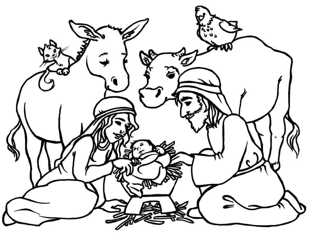 Coloriage Crèche 5