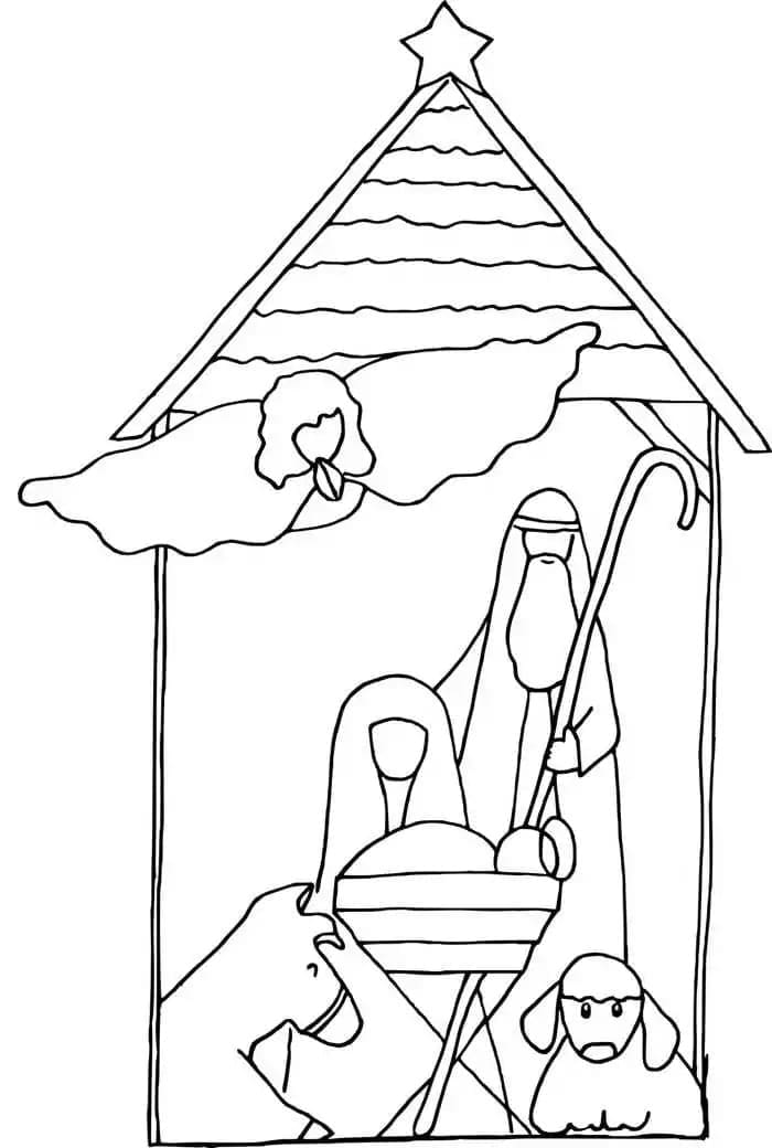 Coloriage Crèche 6