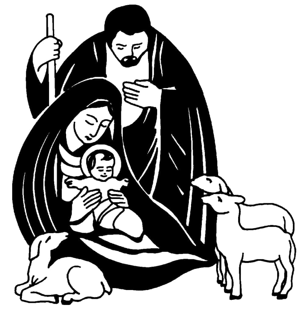 Crèche de Noël 1 coloring page