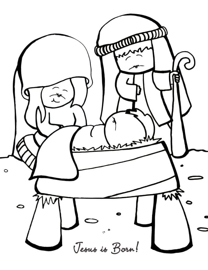 Crèche de Noël 10 coloring page