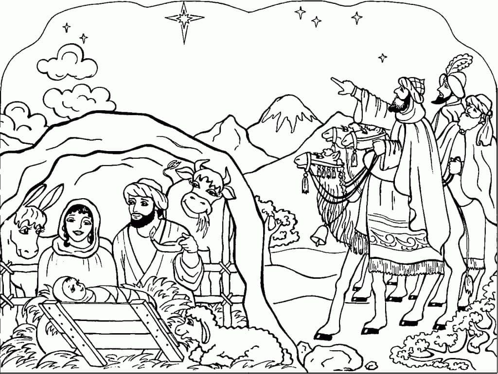 Crèche de Noël 2 coloring page