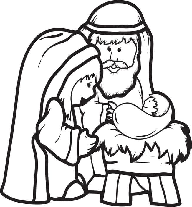 Crèche de Noël 5 coloring page