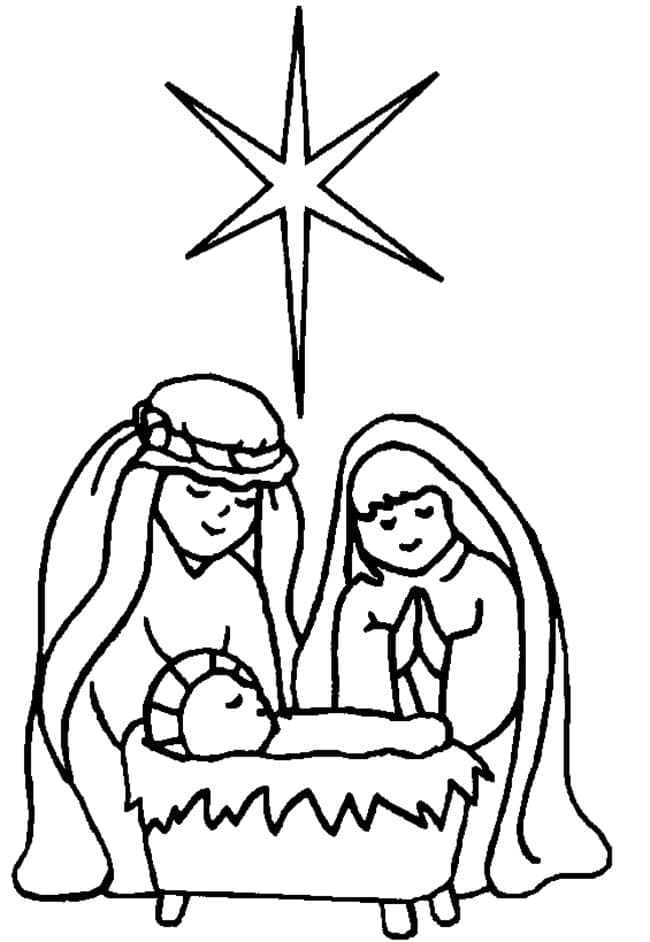 Crèche de Noël coloring page