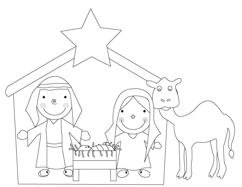 Crèche Imprimable coloring page