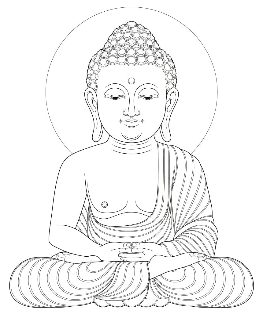 Coloriage Dessin de Bouddha Gratuit