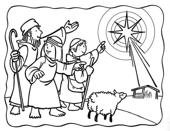 Coloriage Dessin de Crèche de Noël