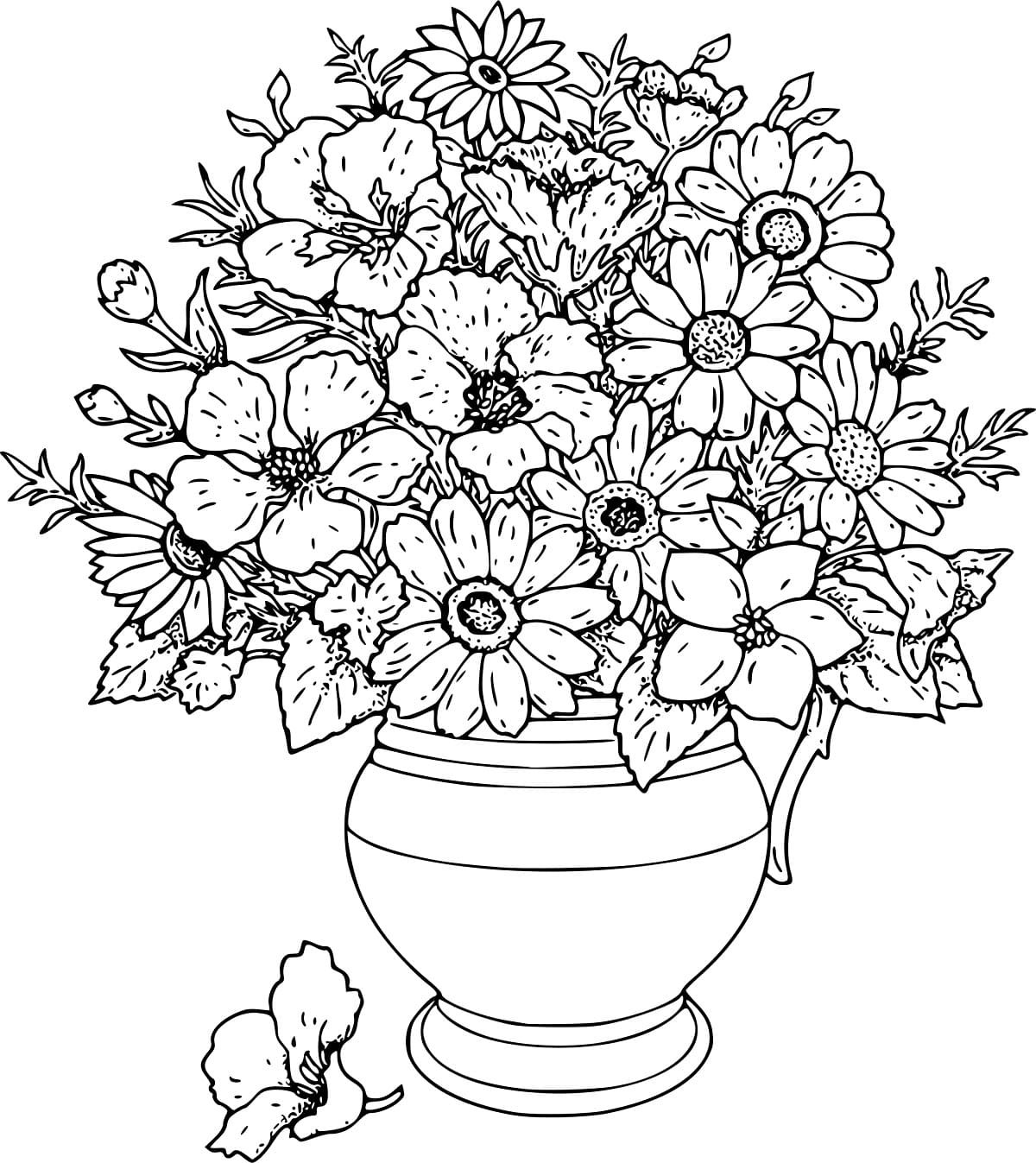 Coloriage Dessin de Fleur Adulte Gratuit