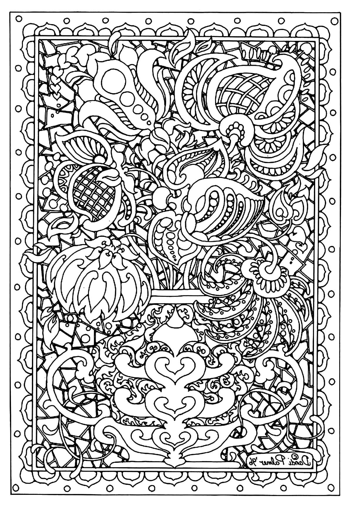 Coloriage Dessin de Fleurs Adultes Gratuit