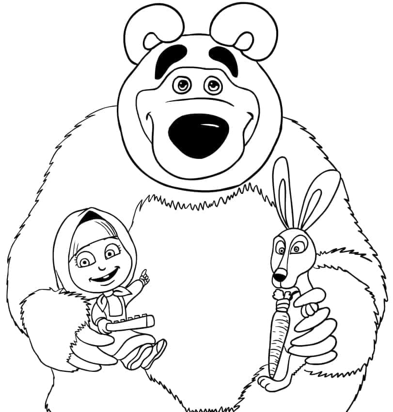 Dessin de Masha Et Michka Gratuit coloring page