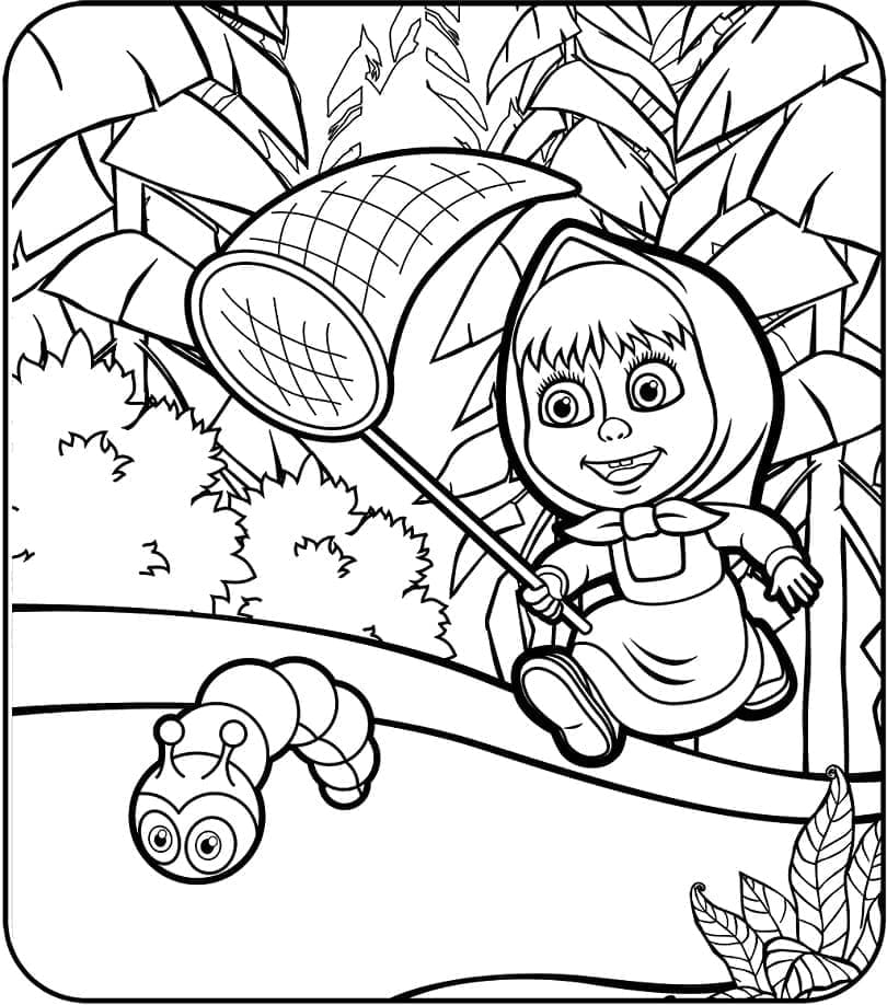 Dessin de Masha Et Michka coloring page