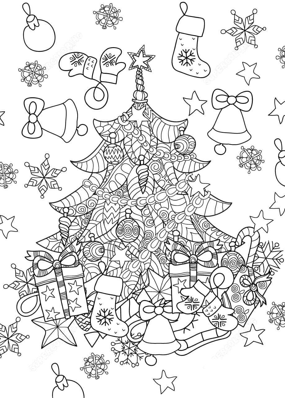 Coloriage Dessin de Noël Adulte