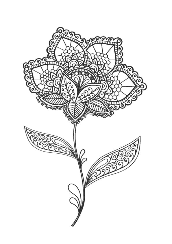 Dessin Gratuit de Fleur Adulte coloring page