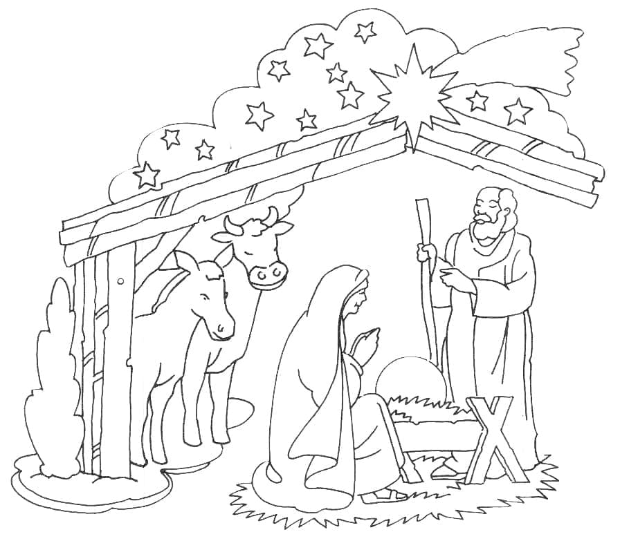 Dessin Gratuit de la Crèche coloring page