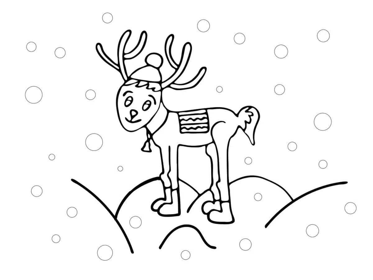 Coloriage Dessin Gratuit de Renne de Noël