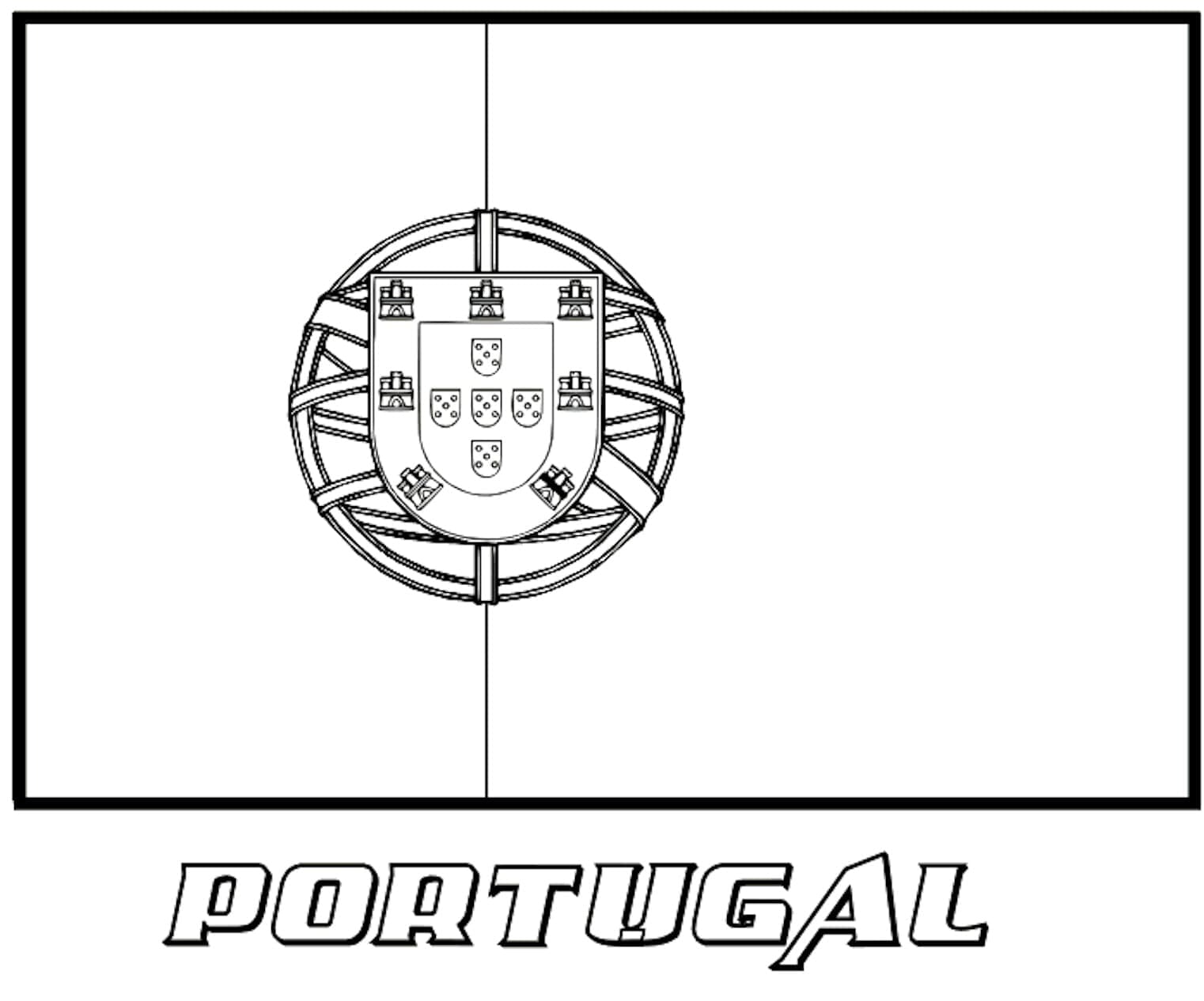 Drapeau du Portugal Imprimable coloring page