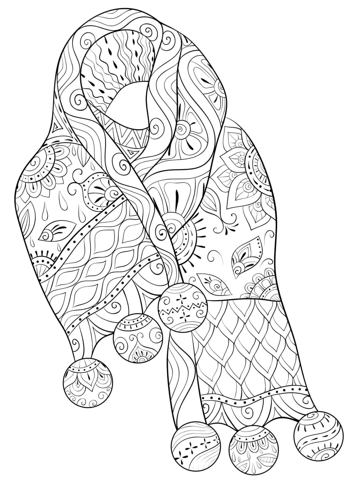 Écharpe de Noël Adulte coloring page