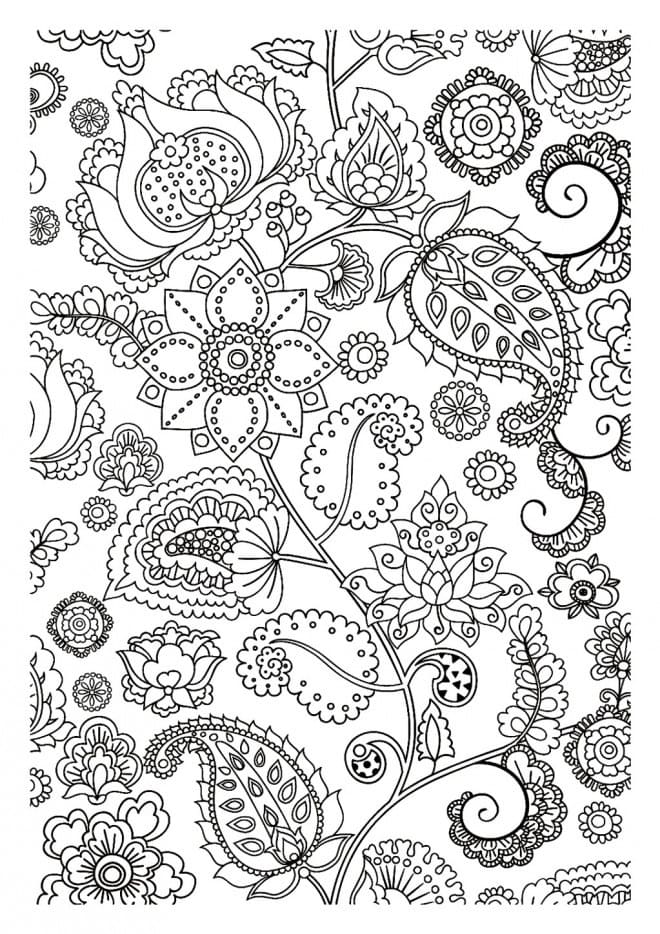 Coloriage Fleur Adulte à Télécharger