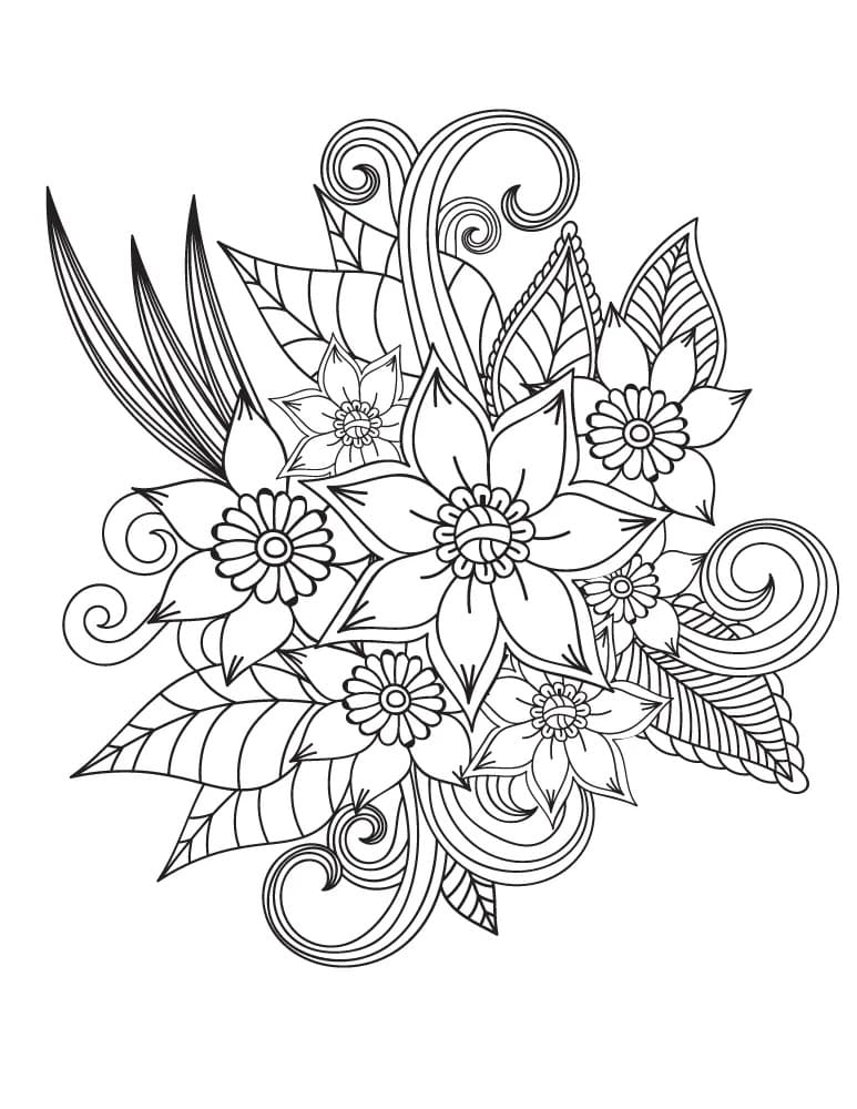 Fleurs Adulte Décorés coloring page