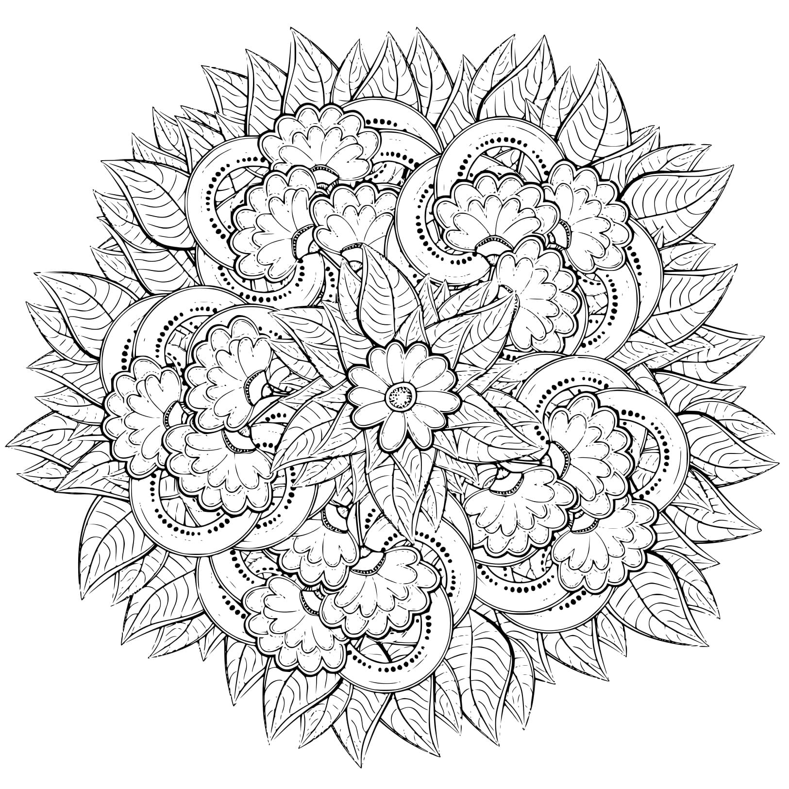 Fleurs Adultes Fantastiques coloring page