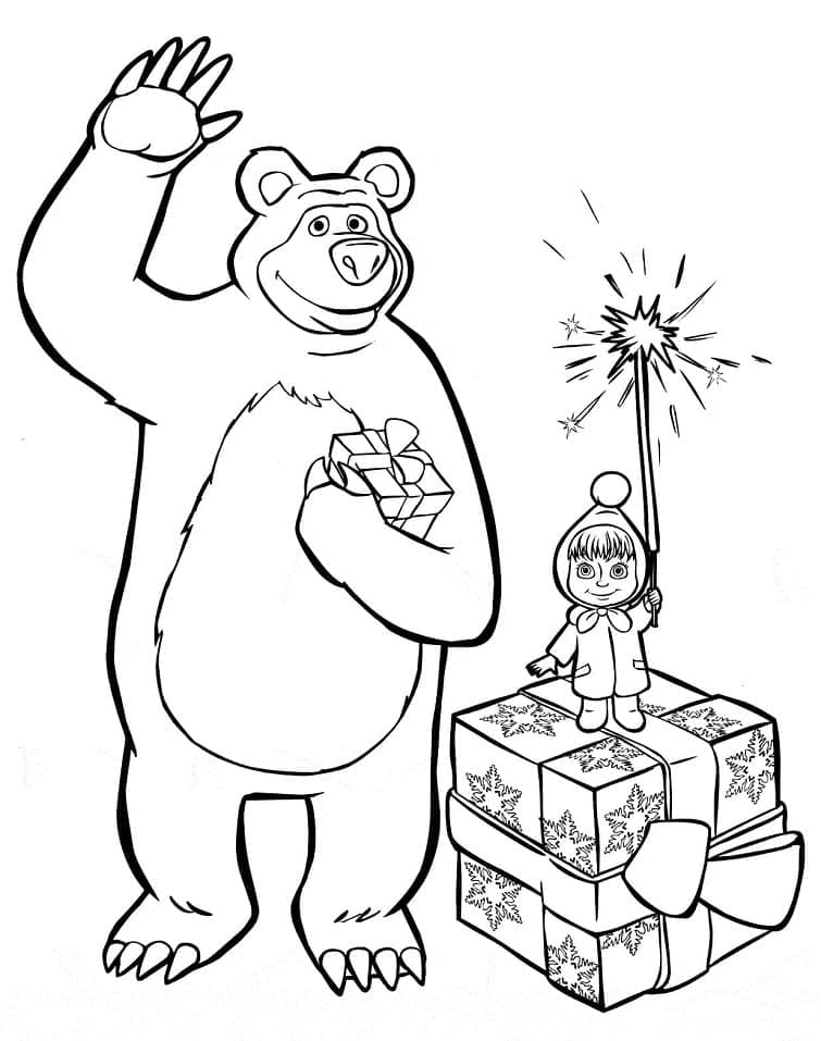 Image de Masha Et Michka coloring page