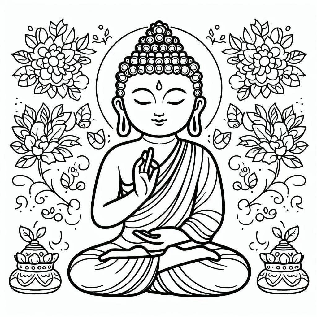 Imprimable Bouddha coloring page