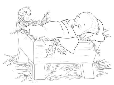 Imprimable Crèche de Noël coloring page