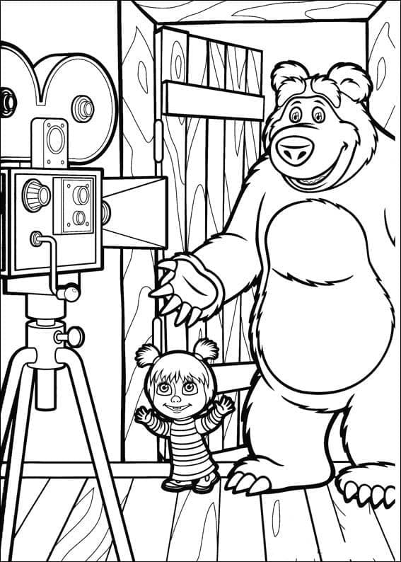 Imprimable Masha Et Michka coloring page