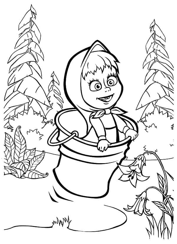 Joyeuse Masha coloring page