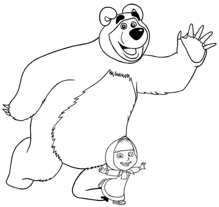 Joyeux Masha Et Michka coloring page