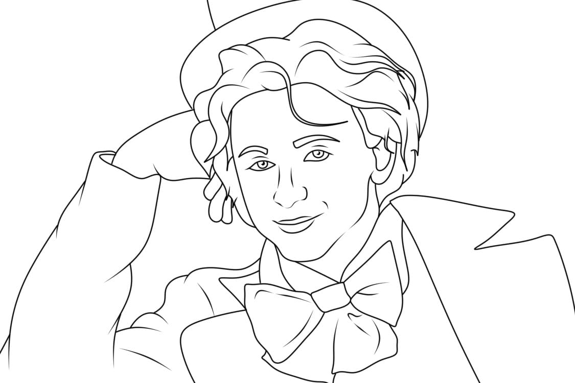 Joyeux Willy Wonka coloring page