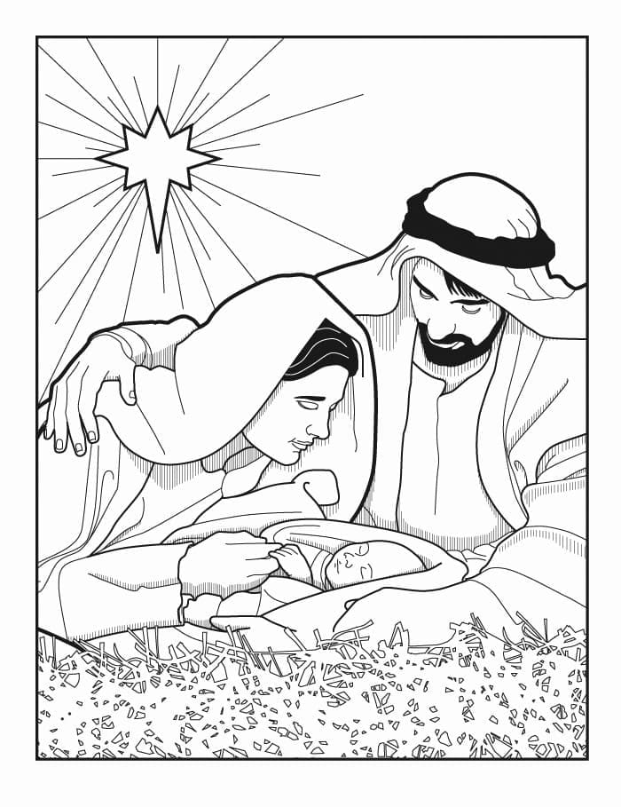 La Crèche coloring page