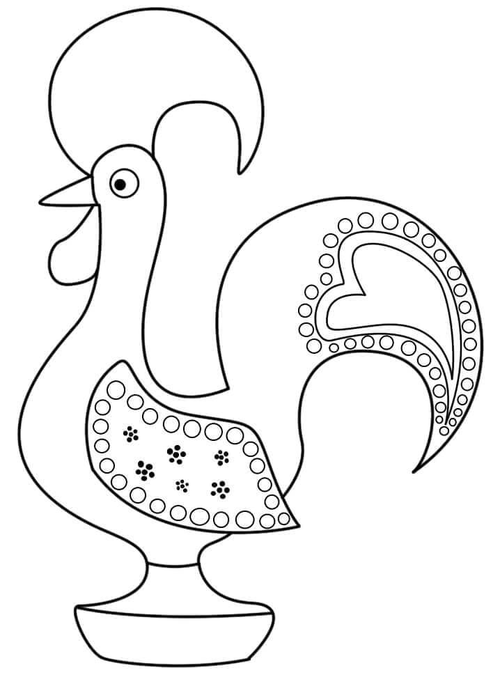 Coloriage Le Coq de Barcelos