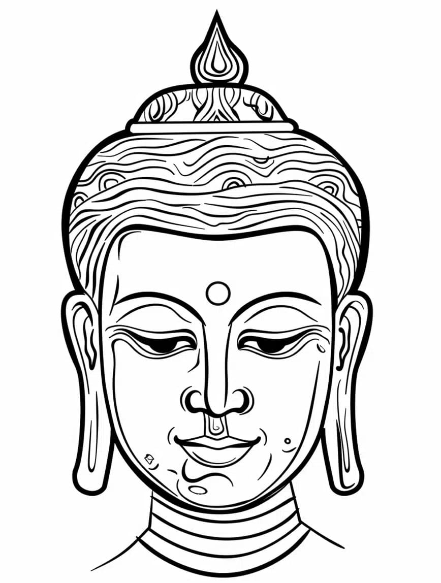 Coloriage Le Visage de Bouddha