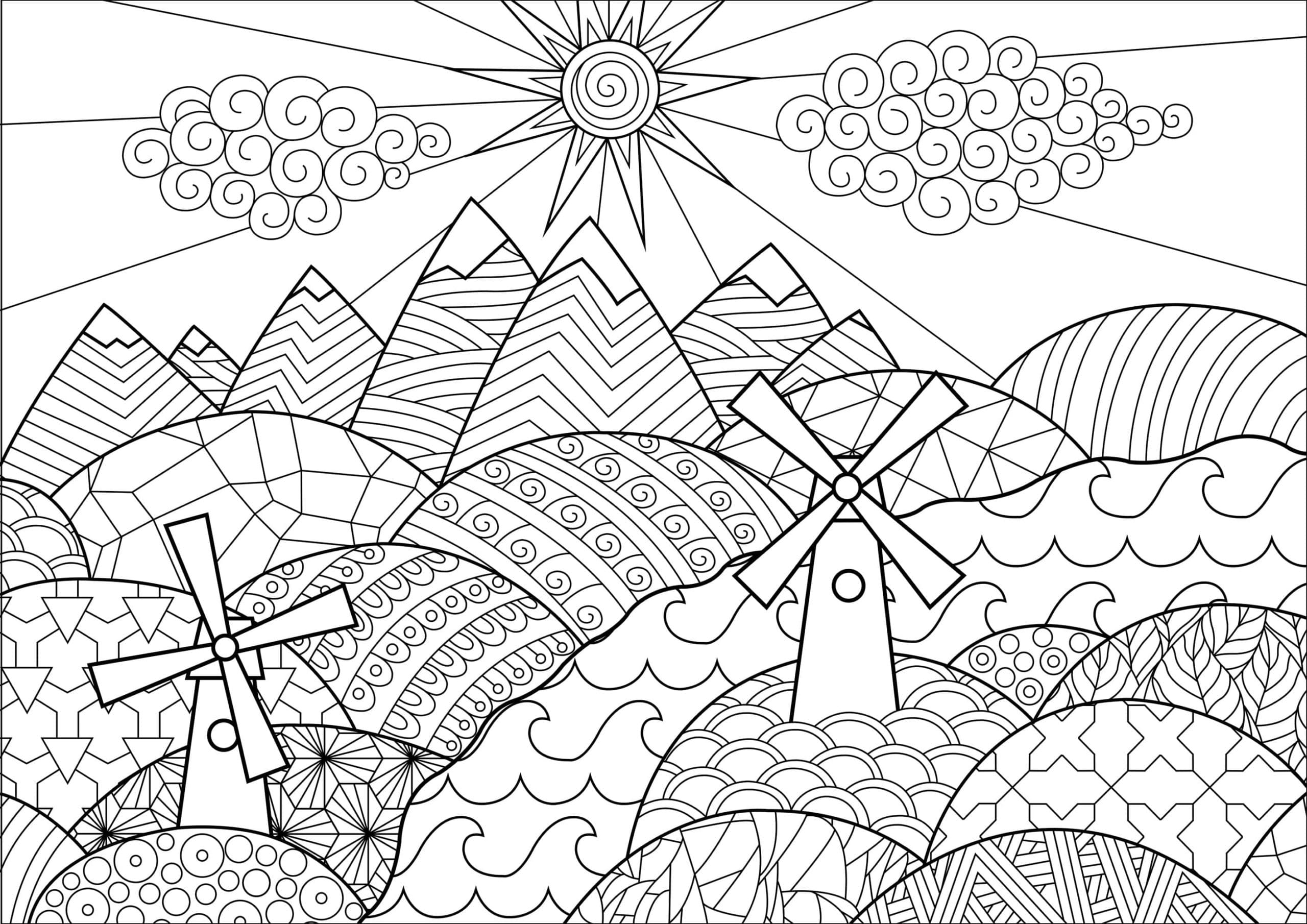 Magnifique coucher de soleil coloring page