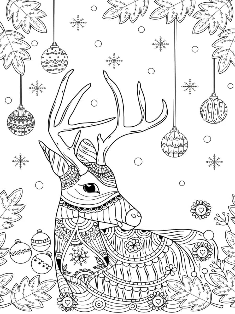 Magnifique Renne de Noël coloring page