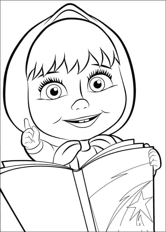 Coloriage Masha avec Livre