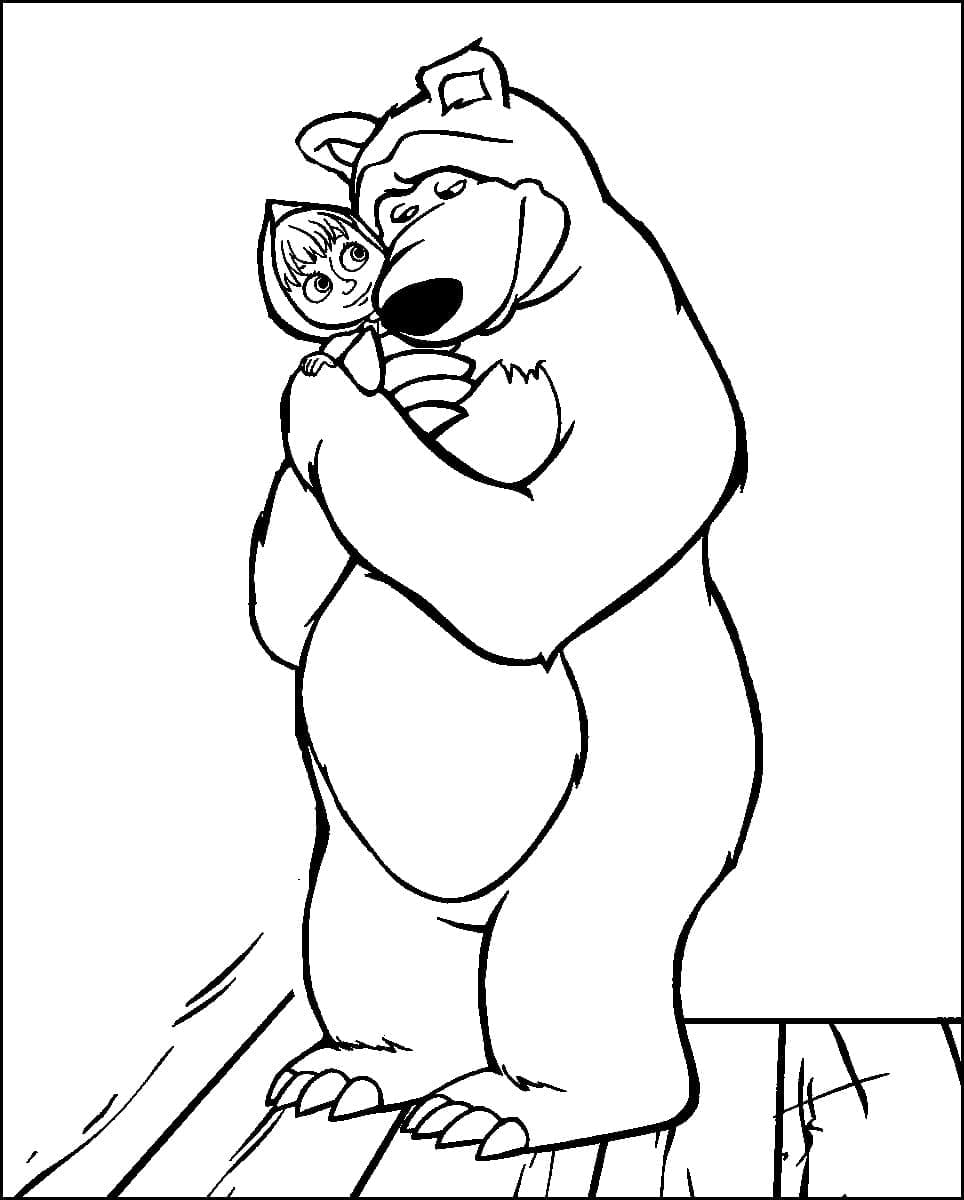 Masha Et Michka 1 coloring page