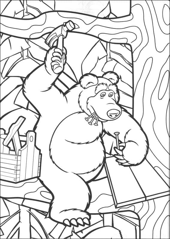 Masha Et Michka 10 coloring page