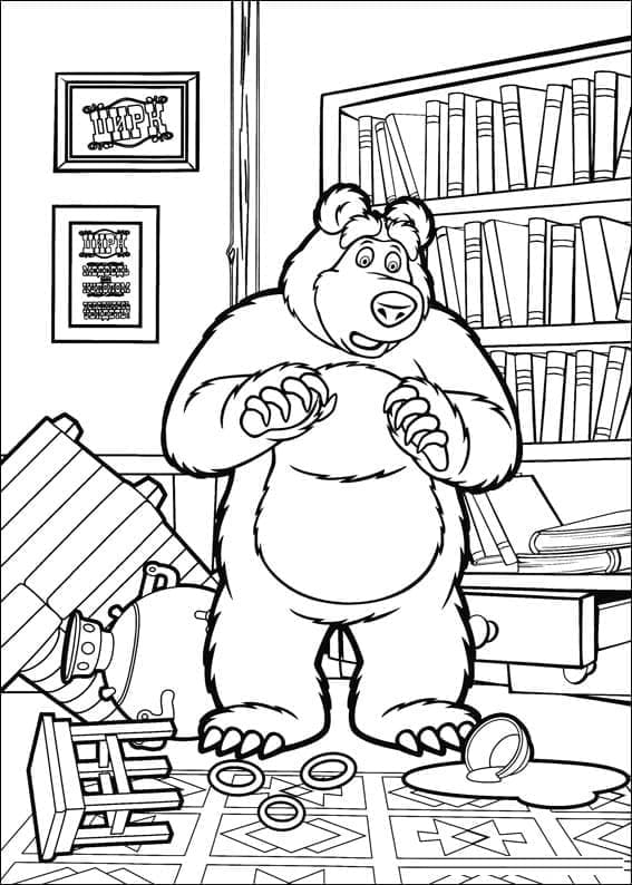 Masha Et Michka 2 coloring page