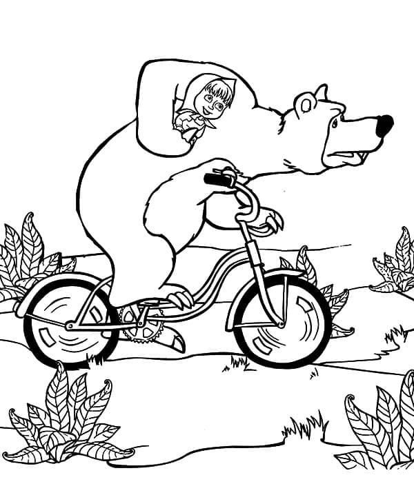 Masha Et Michka 4 coloring page