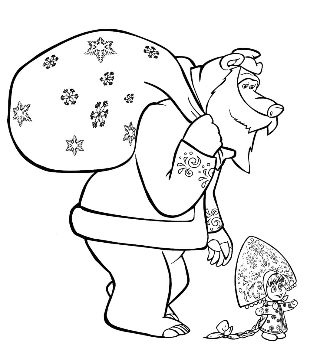 Masha Et Michka 5 coloring page