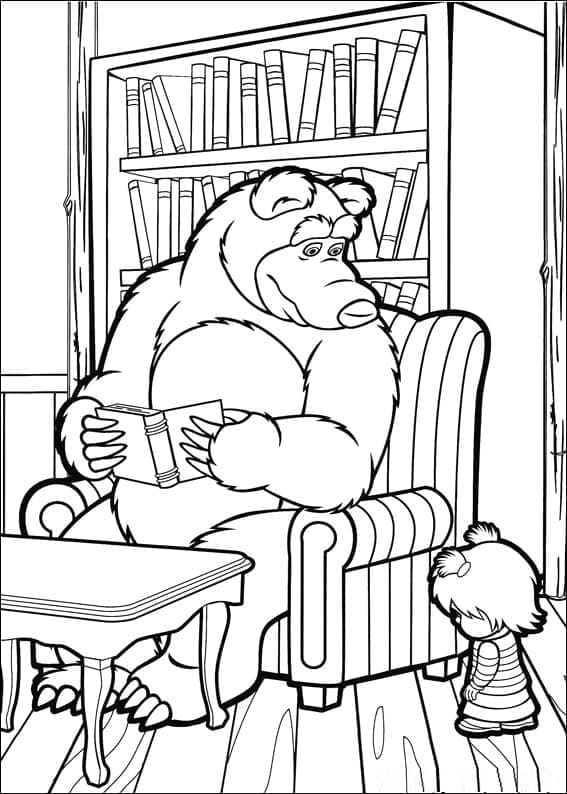 Masha Et Michka 8 coloring page