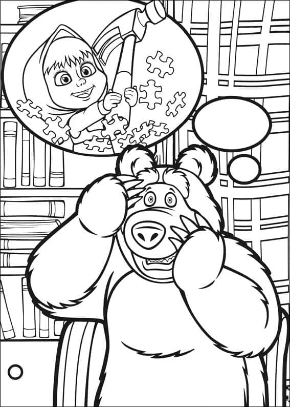 Masha Et Michka 9 coloring page